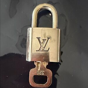 Louis Vuitton Silver Tone Padlock and Key Charm